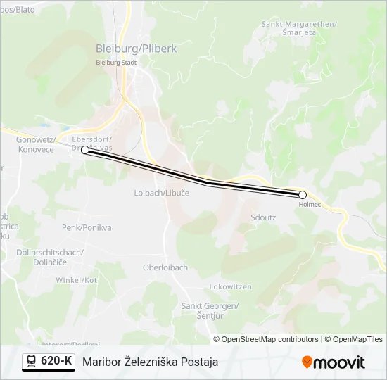 620-K Train Line Map