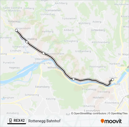 REX42 Train Line Map