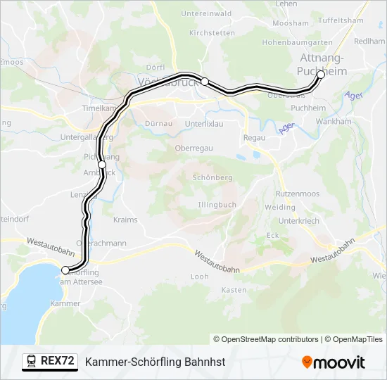 REX72 Train Line Map