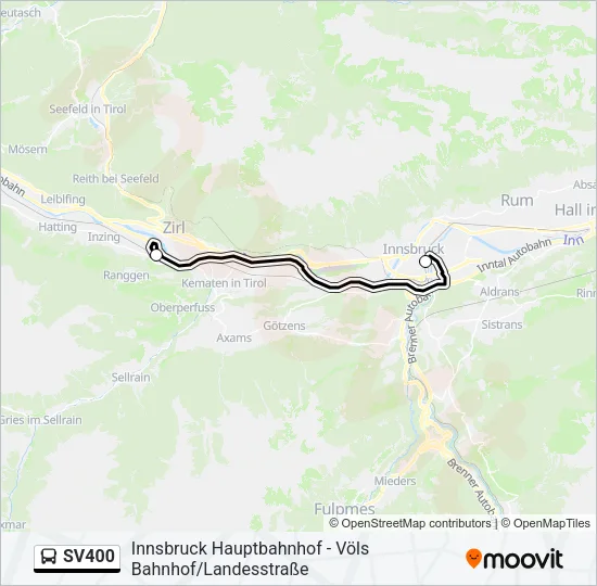SV400 Bus Line Map