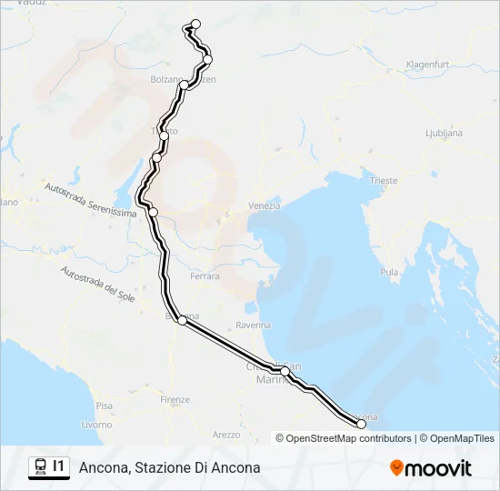 I1 Train Line Map