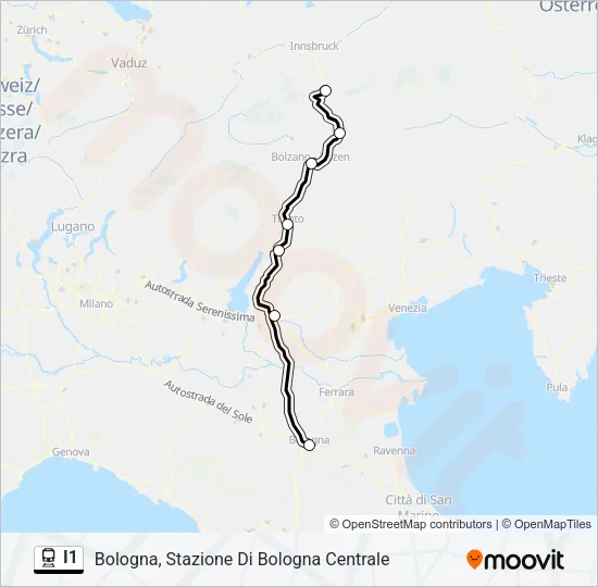 I1 Train Line Map