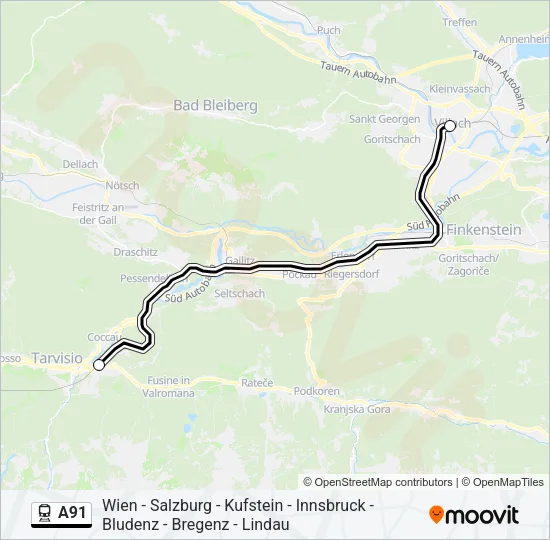 A91 Train Line Map