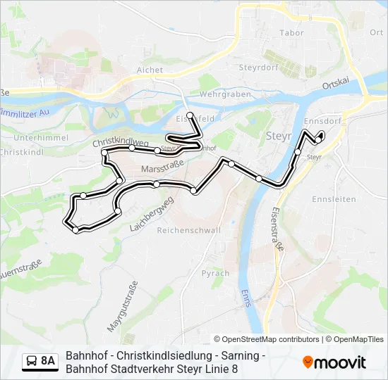 8A Bus Line Map