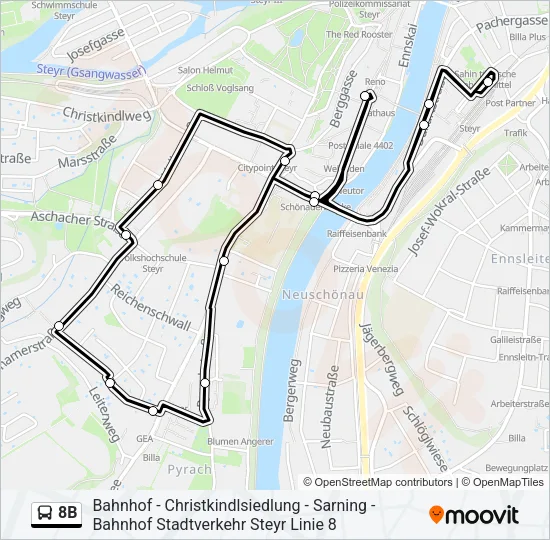 8B Bus Line Map