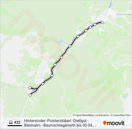 432 Bus Line Map