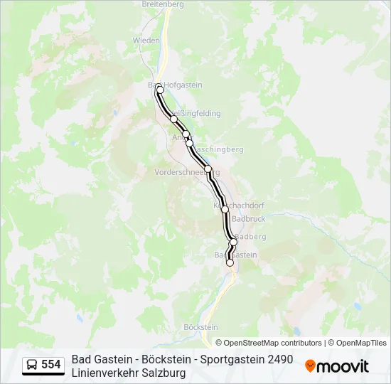 554 Bus Line Map