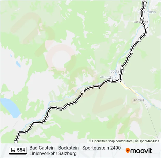 554 Bus Line Map