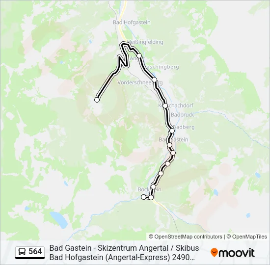 564 Bus Line Map