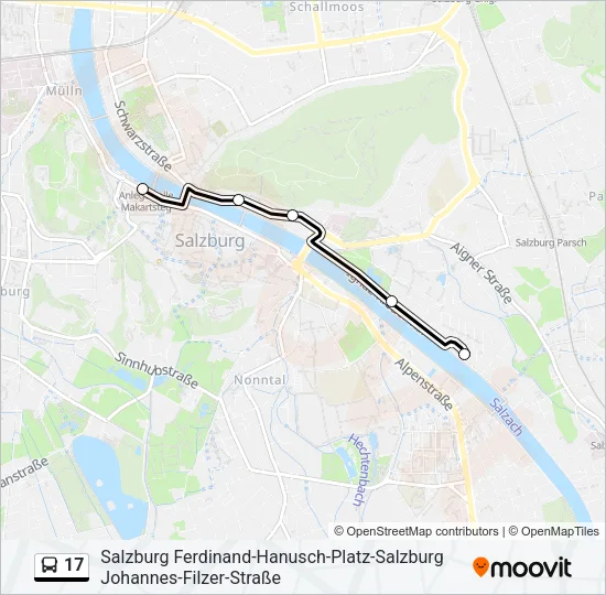 17 Bus Line Map