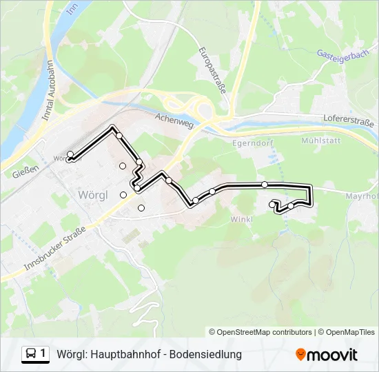 1 Bus Line Map