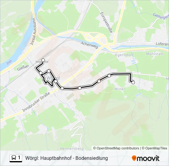 1 Bus Line Map