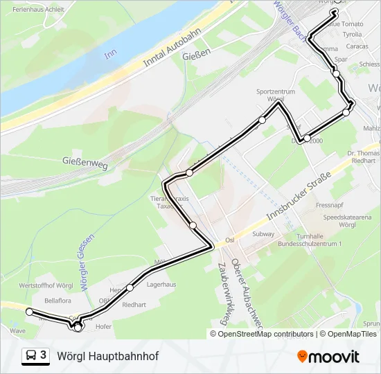 3 Bus Line Map