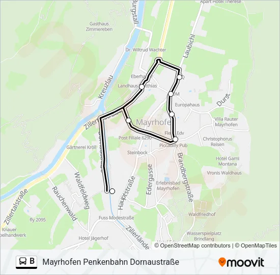 B Bus Line Map
