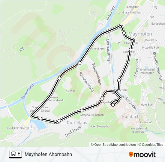 E Bus Line Map