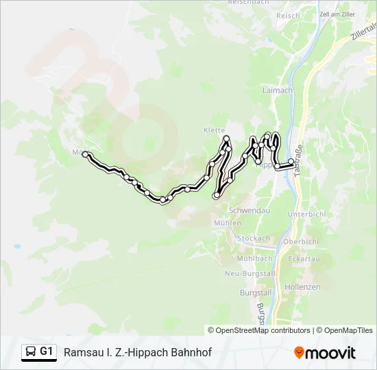G1 Bus Line Map