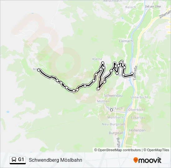 G1 Bus Line Map