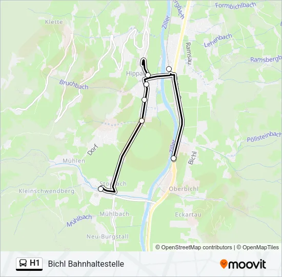 H1 Bus Line Map