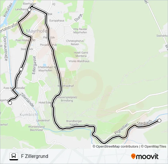 F ZILLERGRUND Bus Line Map