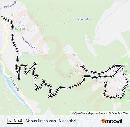 Buslinie NIED Karte