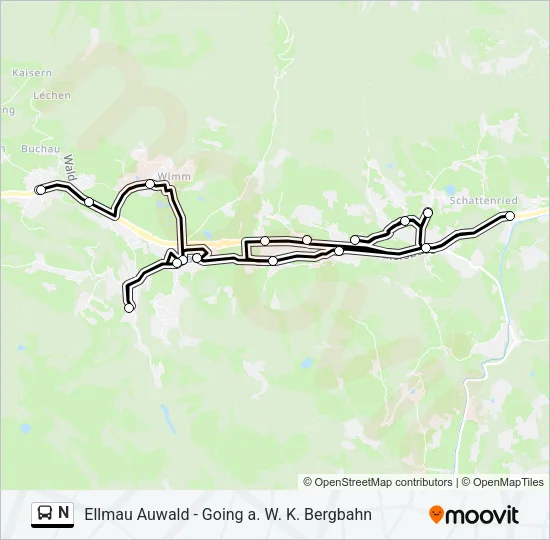 N Bus Line Map