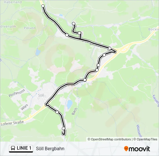 LINIE 1 Bus Line Map