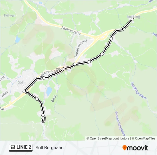 LINIE 2 Bus Line Map