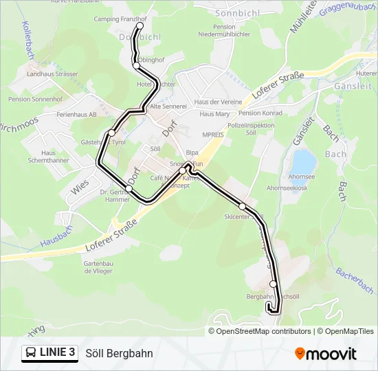 LINIE 3 Bus Line Map