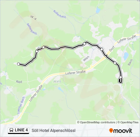 LINIE 4 Bus Line Map