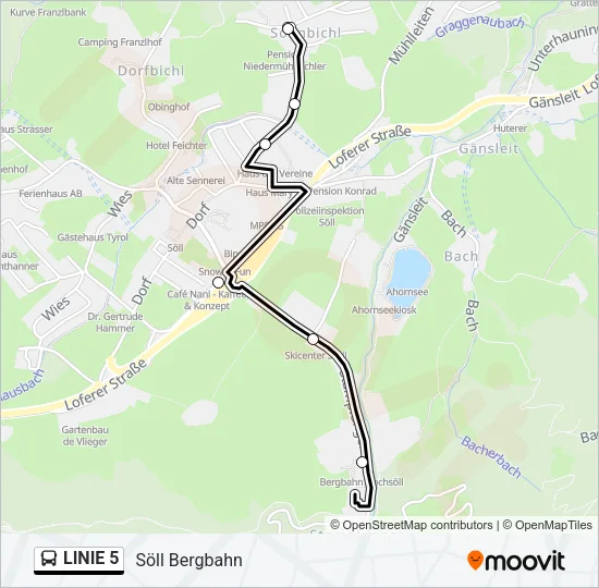 LINIE 5 Bus Line Map
