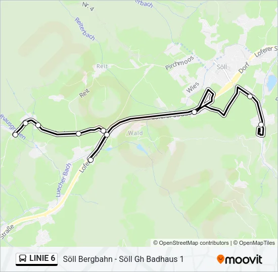 LINIE 6 Bus Line Map