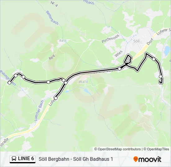 LINIE 6 Bus Line Map