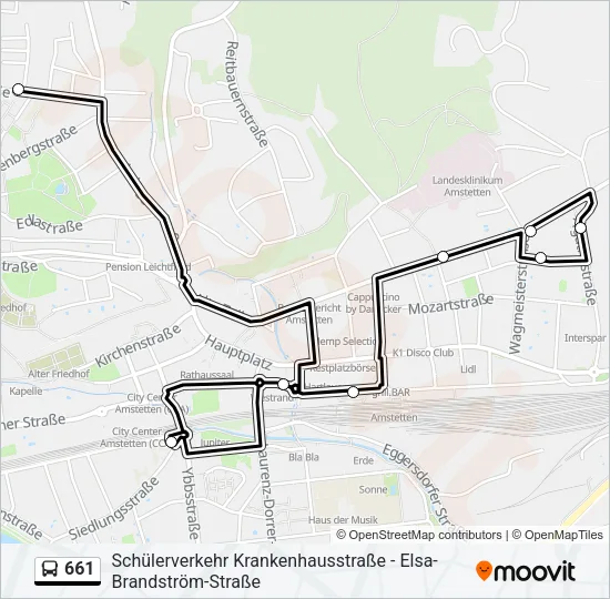 661 Bus Line Map
