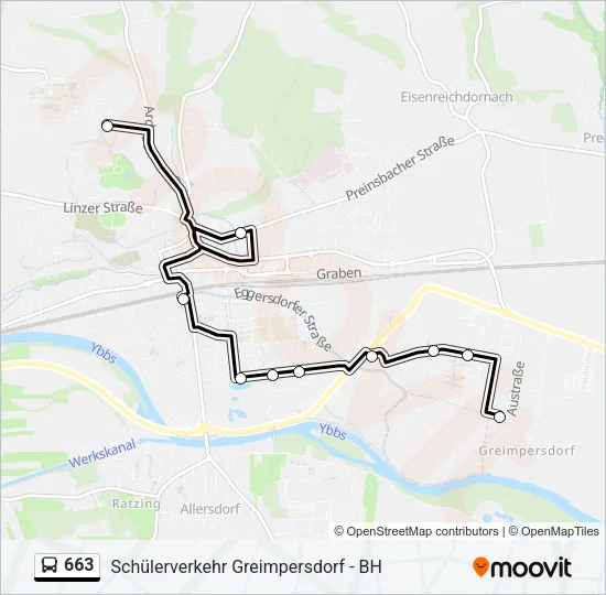 663 Bus Line Map