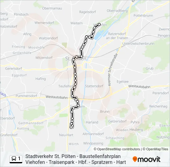 1 Bus Line Map