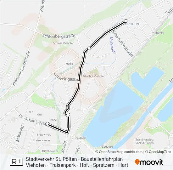 1 Bus Line Map