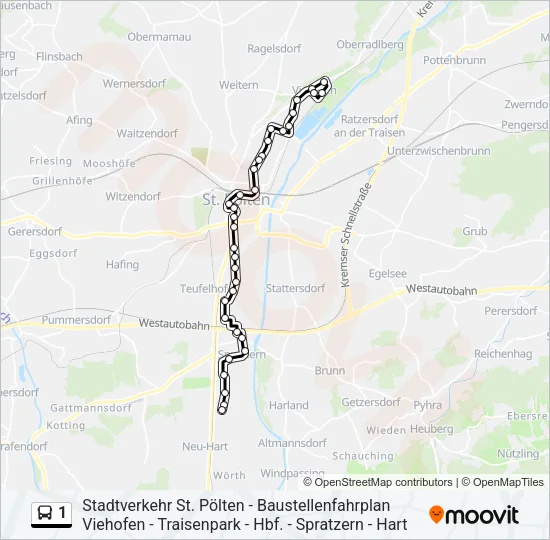 1 Bus Line Map