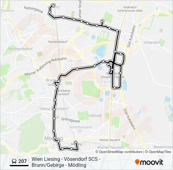 207 Bus Line Map