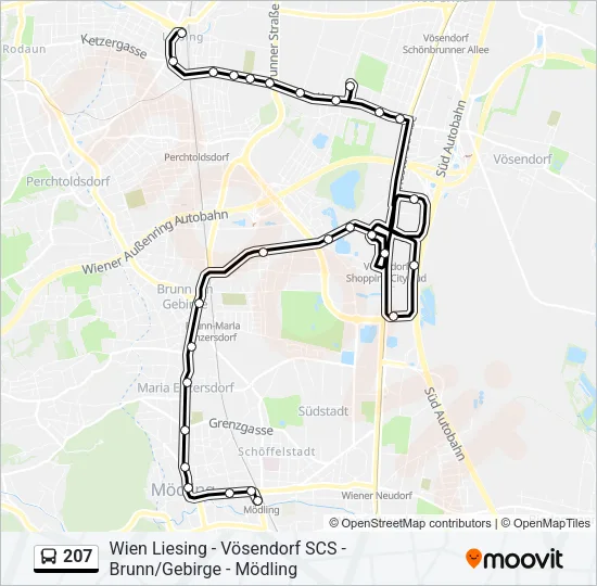 207 Bus Line Map