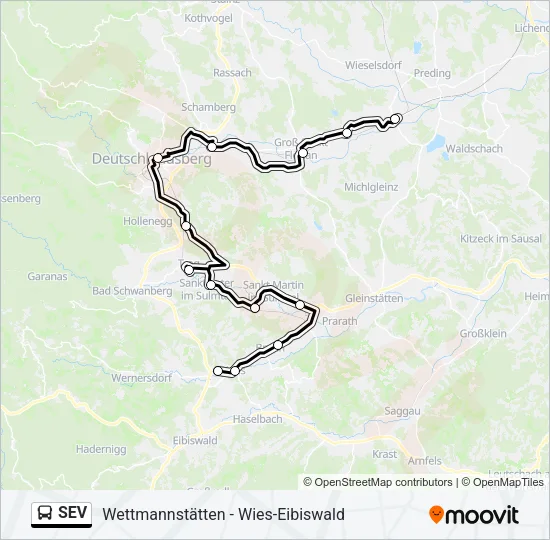 SEV Bus Line Map