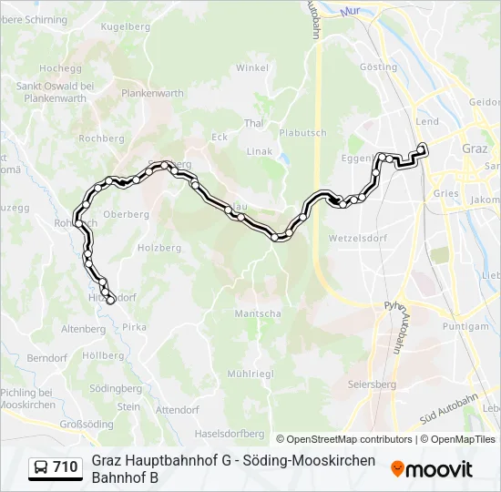 710 Bus Line Map