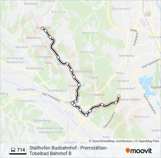 714 Bus Line Map