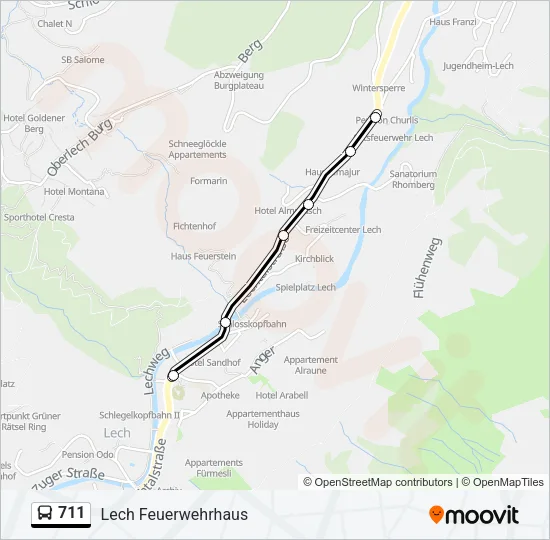 711 Bus Line Map