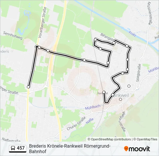 457 Bus Line Map