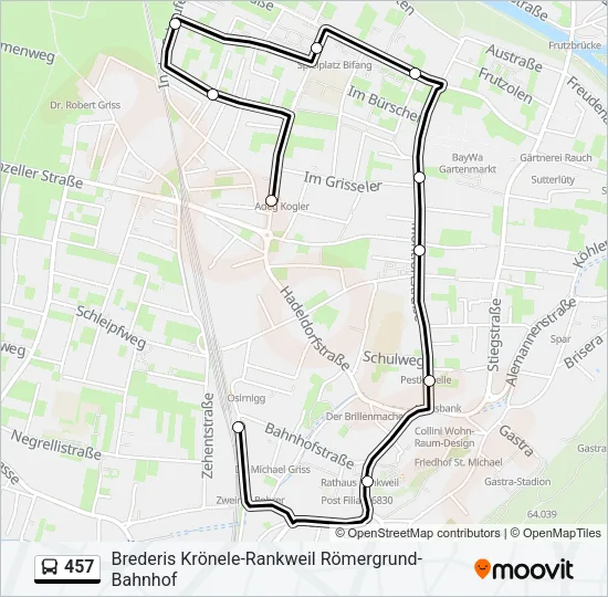 457 Bus Line Map