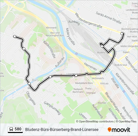 580 Bus Line Map