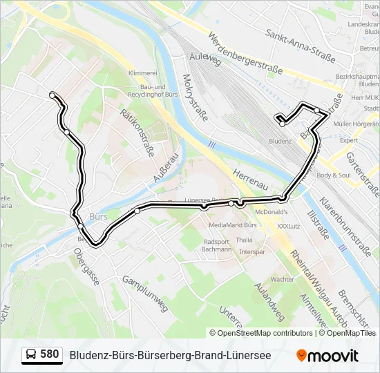 580 Bus Line Map