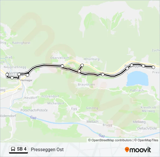 SB 4 Bus Line Map