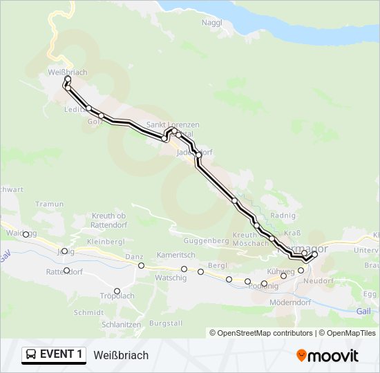 EVENT 1 Bus Line Map