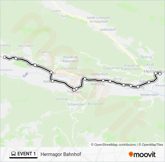 EVENT 1 Bus Line Map